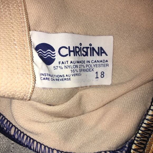 Christina classic design Nautical Themed blue white stripesOne Piece Plus Size 1 - Picture 5 of 5
